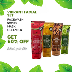 VIBRANT BEAUTY SET OF 4 - SCRUB + MASK + CLEANSER + FACEWASH